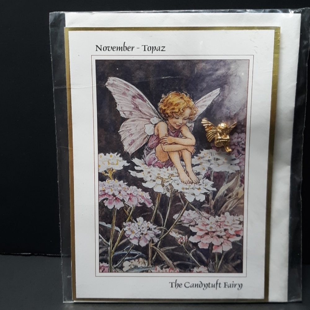 November Topaz 18K Gold Plated Fairy Pin Birth